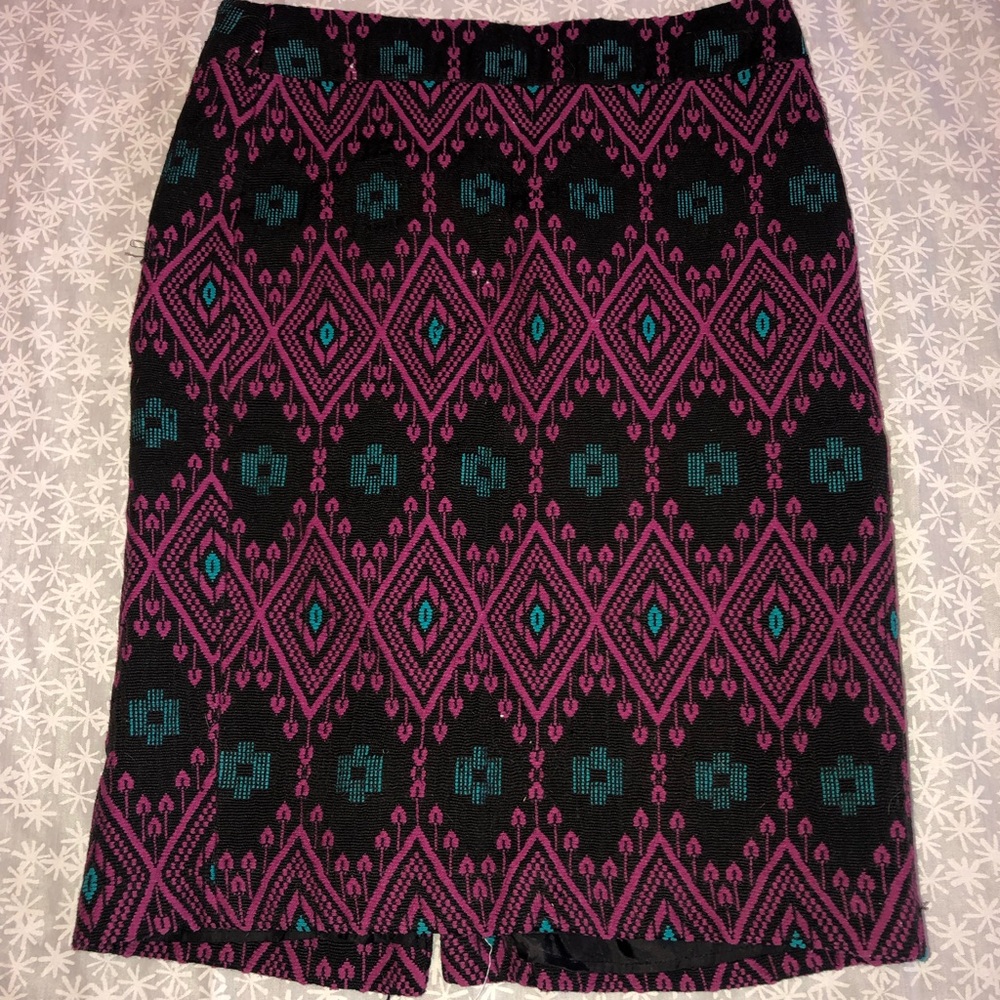 Aztec pink and teal skirt